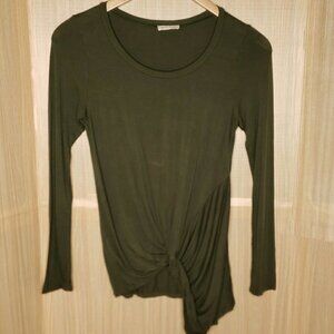 Twenty Second  Green Stretchy Front Knot Top